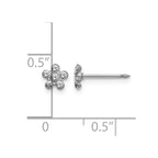 Inverness 14k White Gold Clear Crystal Flower Post Piercing Earrings