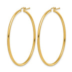 14K Polished 2mm Hoop Earrings