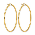14K Polished 2mm Hoop Earrings