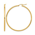 14K Polished 2mm Hoop Earrings