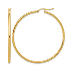 14K Polished 2mm Hoop Earrings
