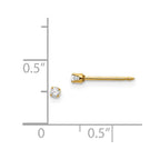 Inverness 14k 2mm CZ Post Piercing Earrings