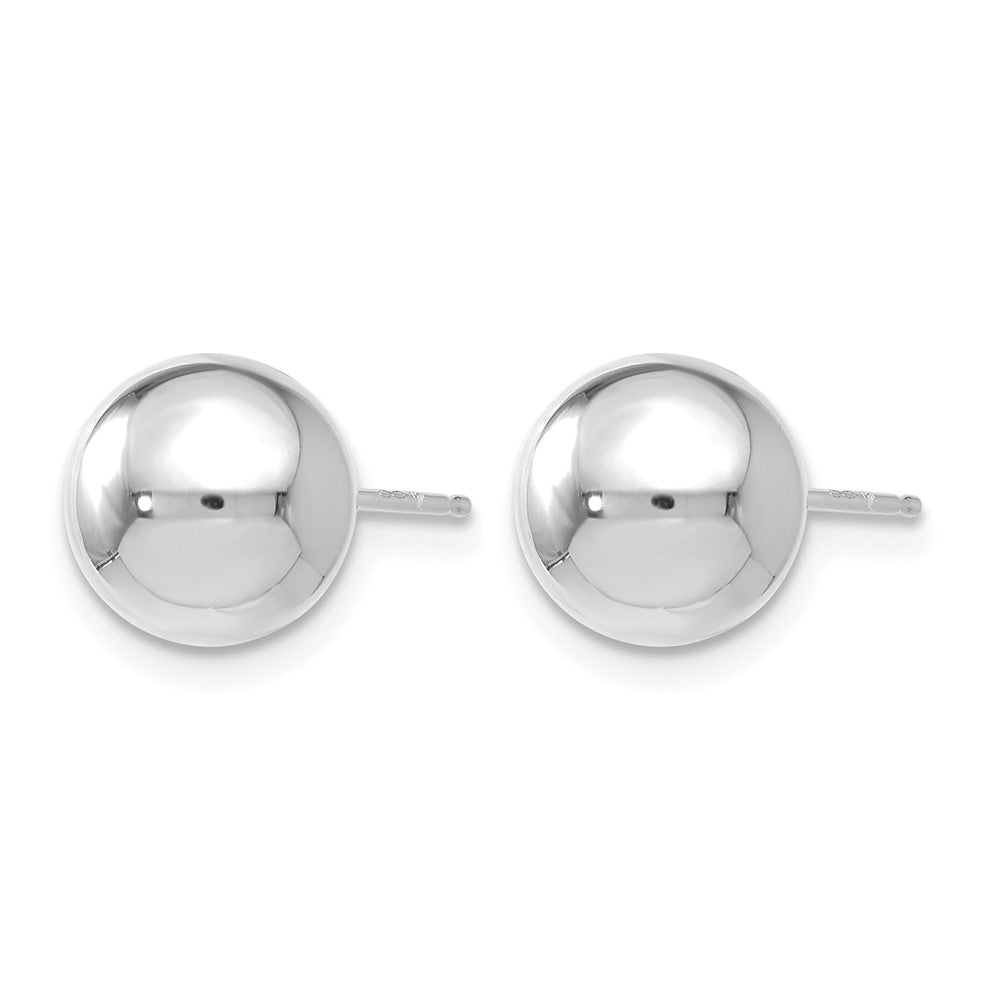 14K White Gold Polished 8mm Ball Post Earrings