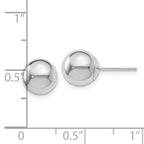 14K White Gold Polished 8mm Ball Post Earrings