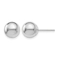 14K White Gold Polished 8mm Ball Post Earrings