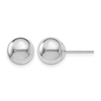 14K White Gold Polished 8mm Ball Post Earrings