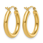 14K Polished 3mm Hoop Earrings