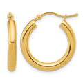 14K Polished 3mm Hoop Earrings