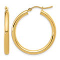 14K Polished 3mm Hoop Earrings