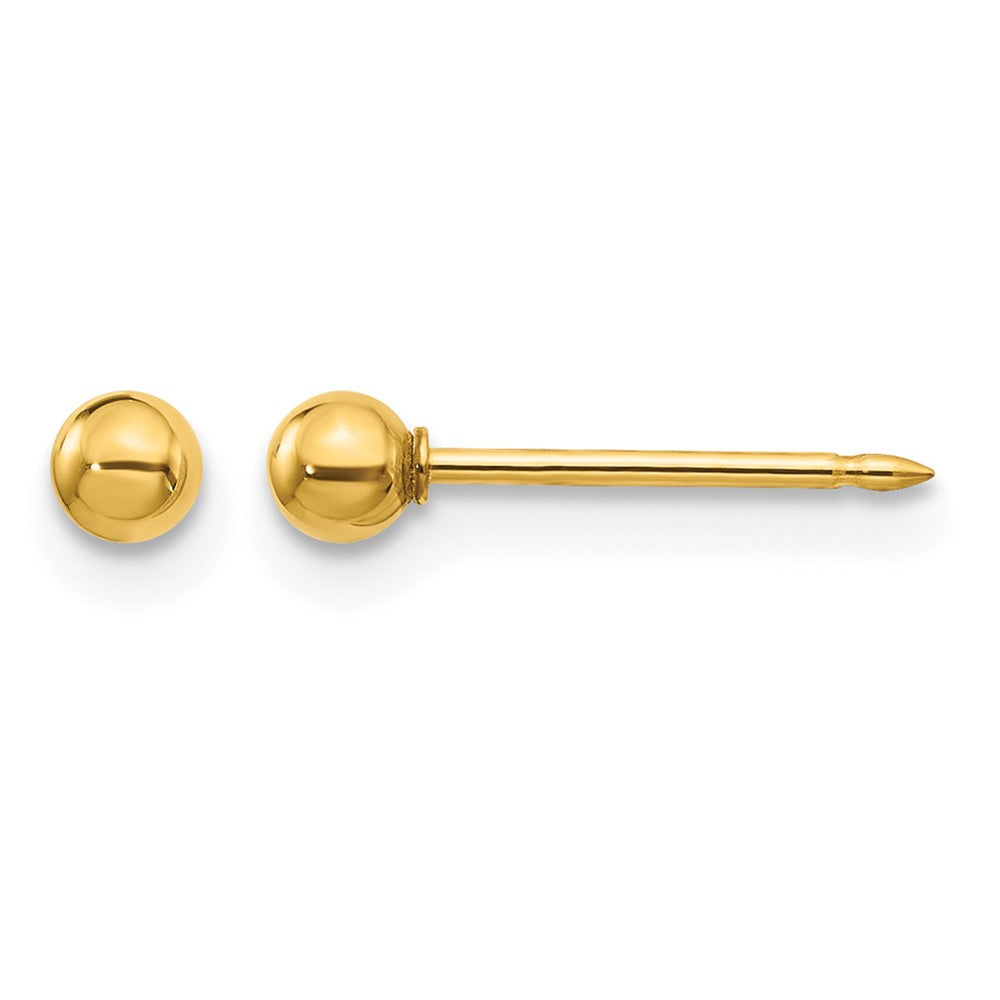 Inverness 18k 3mm Ball Post Piercing Earrings