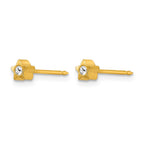 Inverness Stainless Steel 24K Gold-plated Star with Crystal Post Piercing Earrings