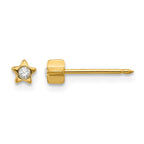 Inverness Stainless Steel 24K Gold-plated Star with Crystal Post Piercing Earrings