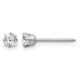 Inverness 18k White Gold 3mm Square CZ Post Piercing Earrings