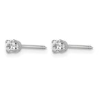 Inverness 18k White Gold 3mm CZ Post Piercing Earrings