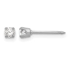 Inverness 18k White Gold 3mm CZ Post Piercing Earrings
