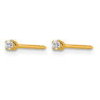 Inverness 18k 2mm CZ Post Piercing Earrings