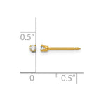 Inverness 18k 2mm CZ Post Piercing Earrings