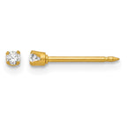 Inverness 18k 2mm CZ Post Piercing Earrings