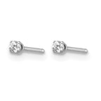 Inverness 18k White Gold 2mm CZ Post Piercing Earrings