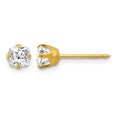 Inverness 14k 5mm Square Princess CZ Post Piercing Earrings