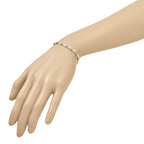 14K with Rhodium Polished and Diamond-cut 7 inch Bracelet