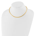 14K Polished 3mm Two-tone Reversible Omega Necklace