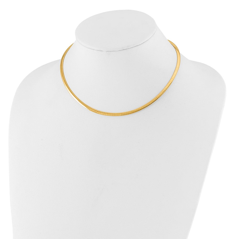 14K Polished 3mm Two-tone Reversible Omega Necklace