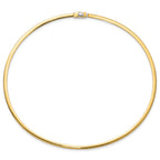 14K Polished 3mm Two-tone Reversible Omega Necklace