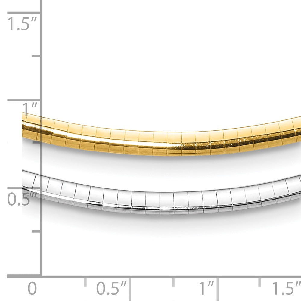 14K Polished 3mm Two-tone Reversible Omega Necklace