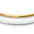 14K Polished 3mm Two-tone Reversible Omega Necklace