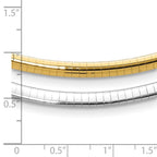 14K Polished  4mm Two-tone Reversible Omega Necklace