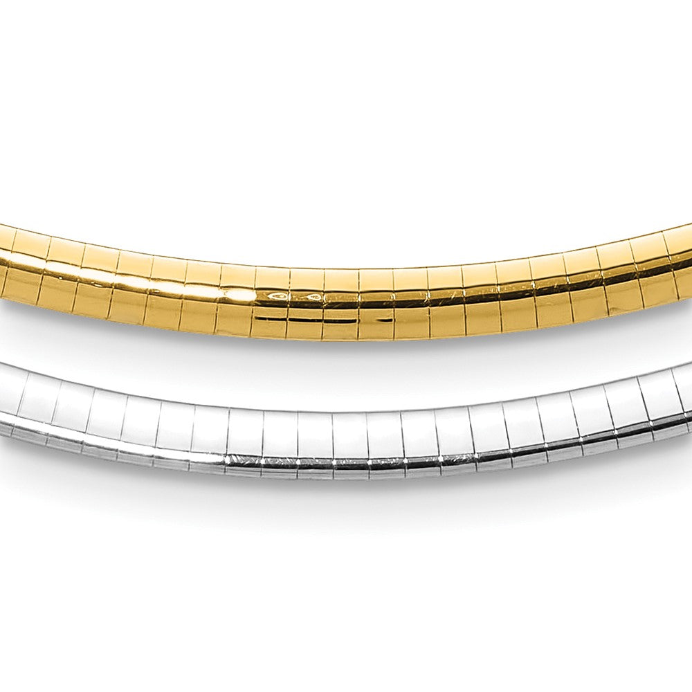 14K Polished  4mm Two-tone Reversible Omega Necklace