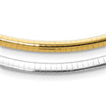 14K Polished  4mm Two-tone Reversible Omega Necklace