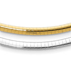 14K Polished  4mm Two-tone Reversible Omega Necklace