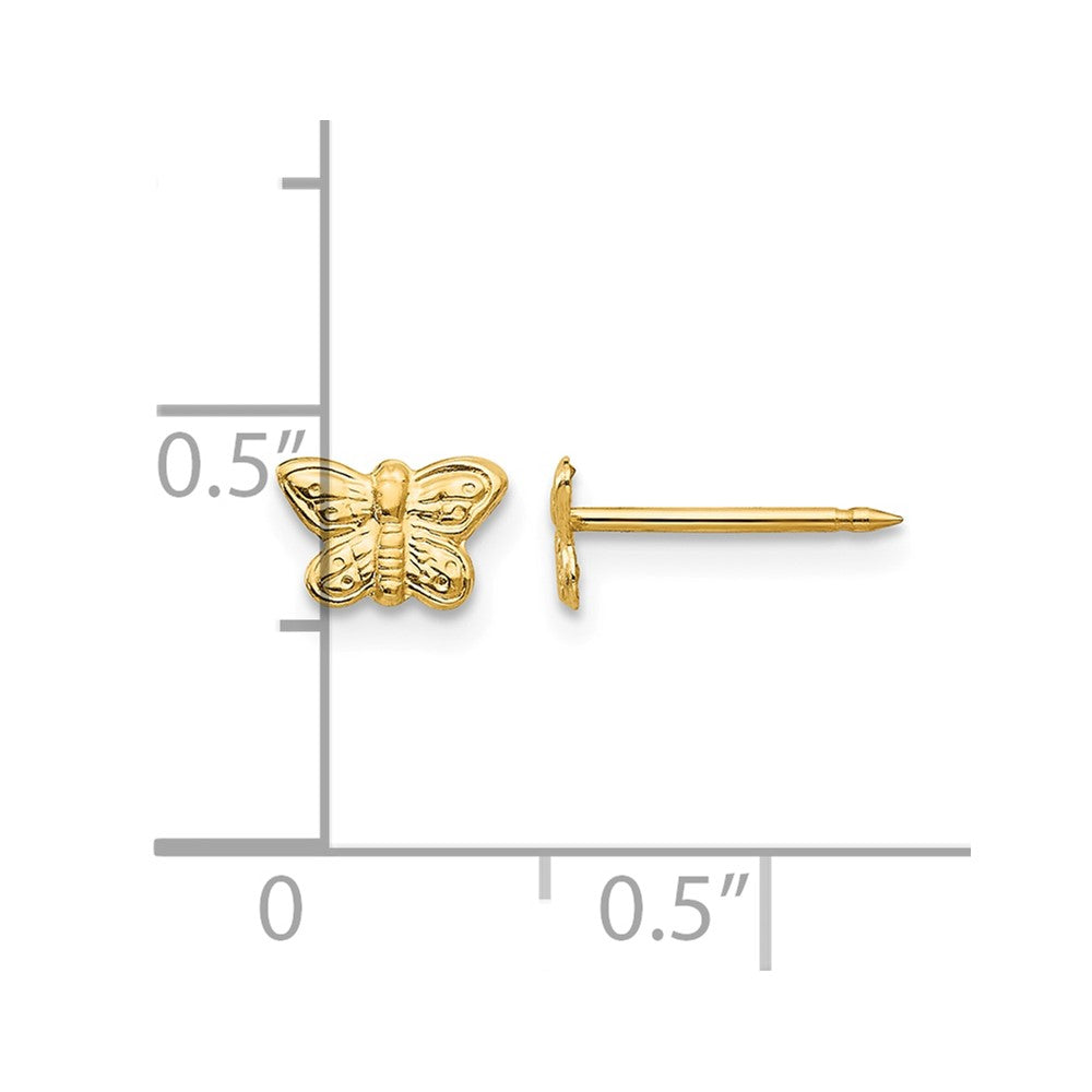 Inverness 14k 7mm Butterfly Post Piercing Earrings