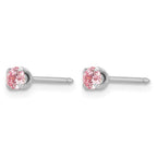 Inverness 14k White Gold 3mm Pink CZ Piercing Earrings