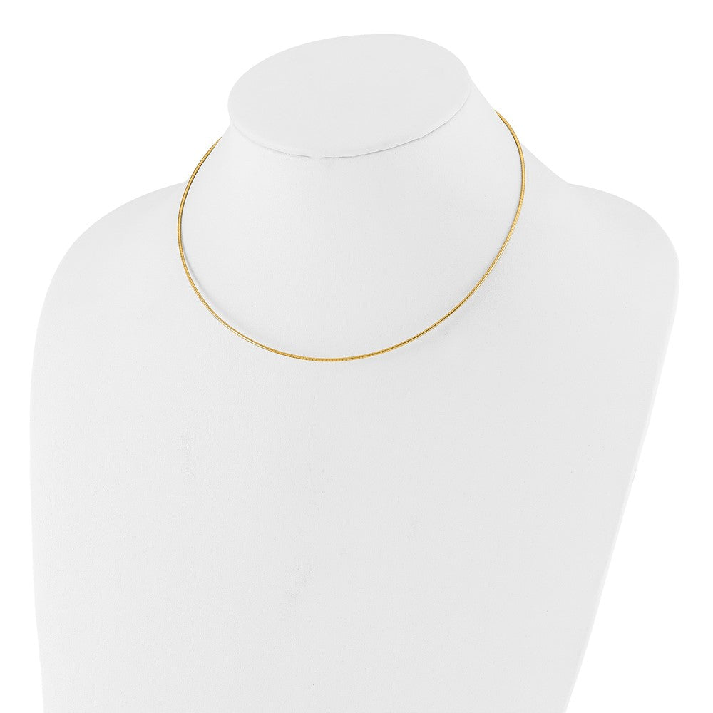 14K Polished 1.2mm Omega Necklace Detachable clasp Omega Necklace