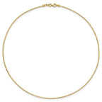 14K Polished 1.2mm Omega Necklace Detachable clasp Omega Necklace