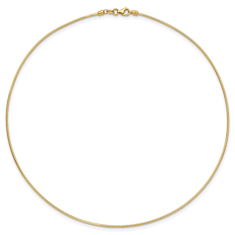 14K Polished 1.2mm Omega Necklace Detachable clasp Omega Necklace