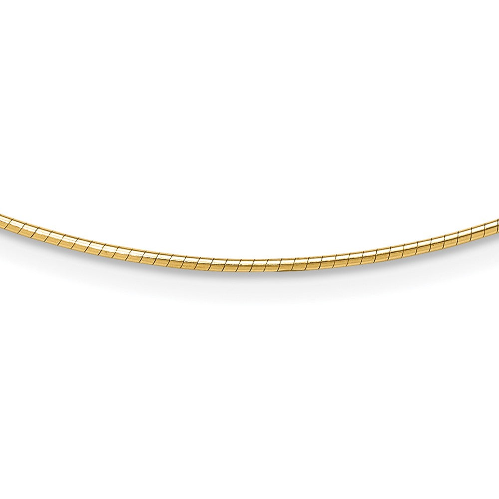 14K Polished 1.2mm Omega Necklace Detachable clasp Omega Necklace