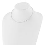 14K White Gold Polished 1.2mm Detachable Clasp Omega Necklace