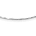 14K White Gold Polished 1.2mm Detachable Clasp Omega Necklace