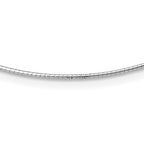 14K White Gold Polished 1.2mm Detachable Clasp Omega Necklace