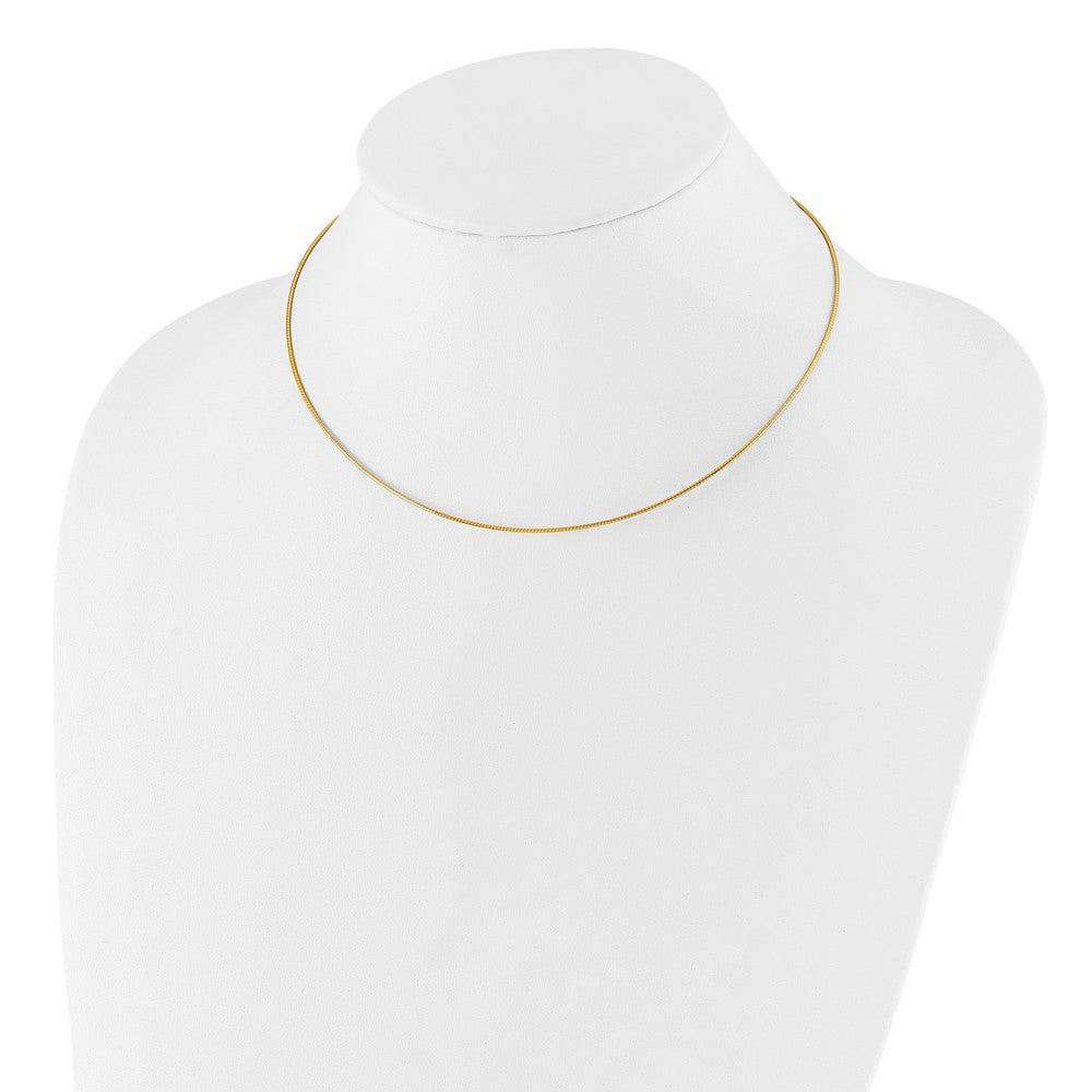 14K Polished 1MM Round Detachable clasp Omega Necklace