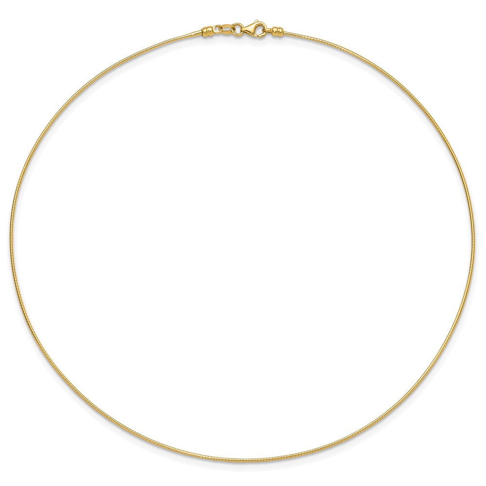 14K Polished 1MM Round Detachable clasp Omega Necklace