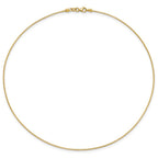 14K Polished 1MM Round Detachable clasp Omega Necklace