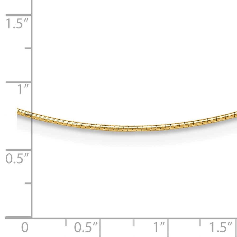14K Polished 1MM Round Detachable clasp Omega Necklace