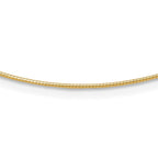 14K Polished 1MM Round Detachable clasp Omega Necklace