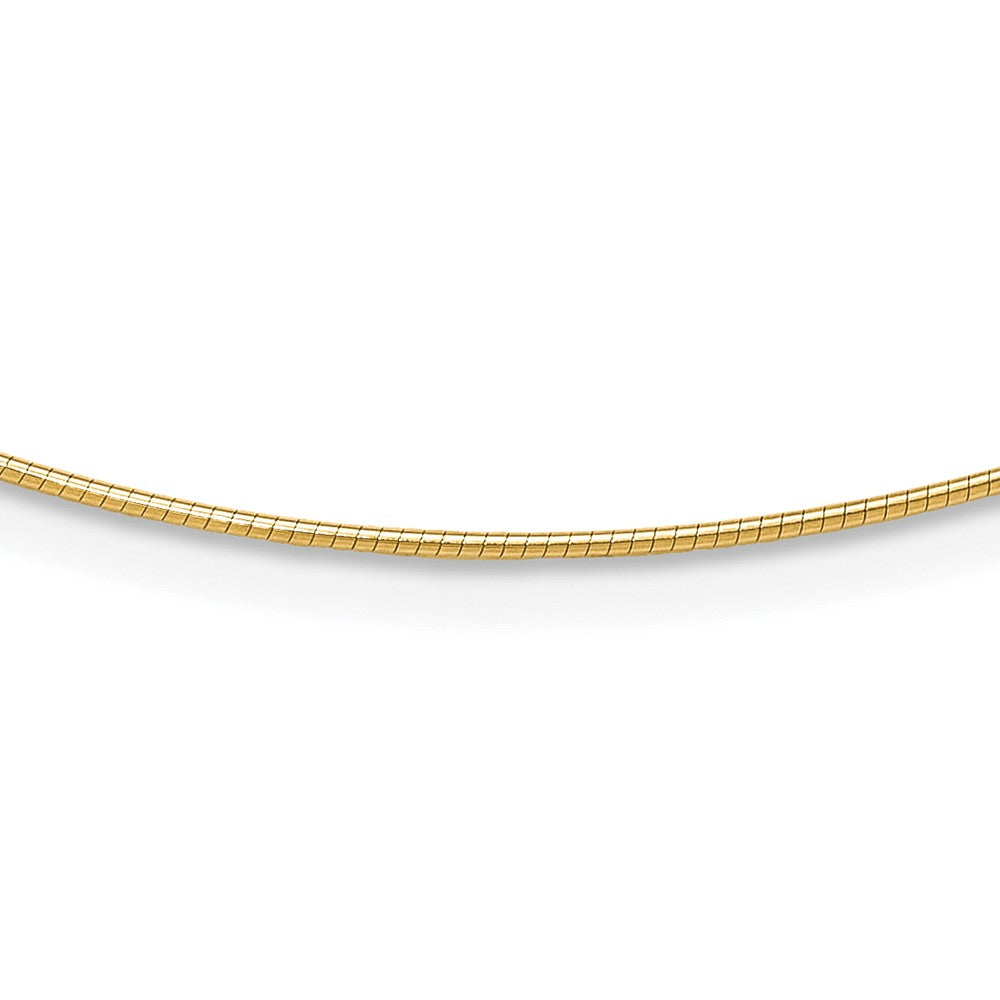 14K Polished 1MM Round Detachable clasp Omega Necklace