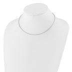 14K White Gold Polished 1MM Round Detachable clasp Omega Necklace